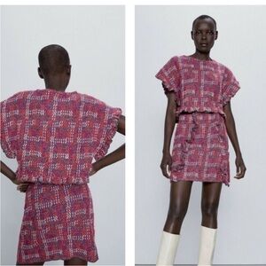 Zara Ruffle Knit Metallic Cropped Top